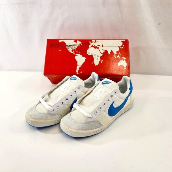 Nike Meadow 7342 White/Light Blue 1980s NEW OLD STOCK Mens Size 8 1/2 - Picture 1 of 16